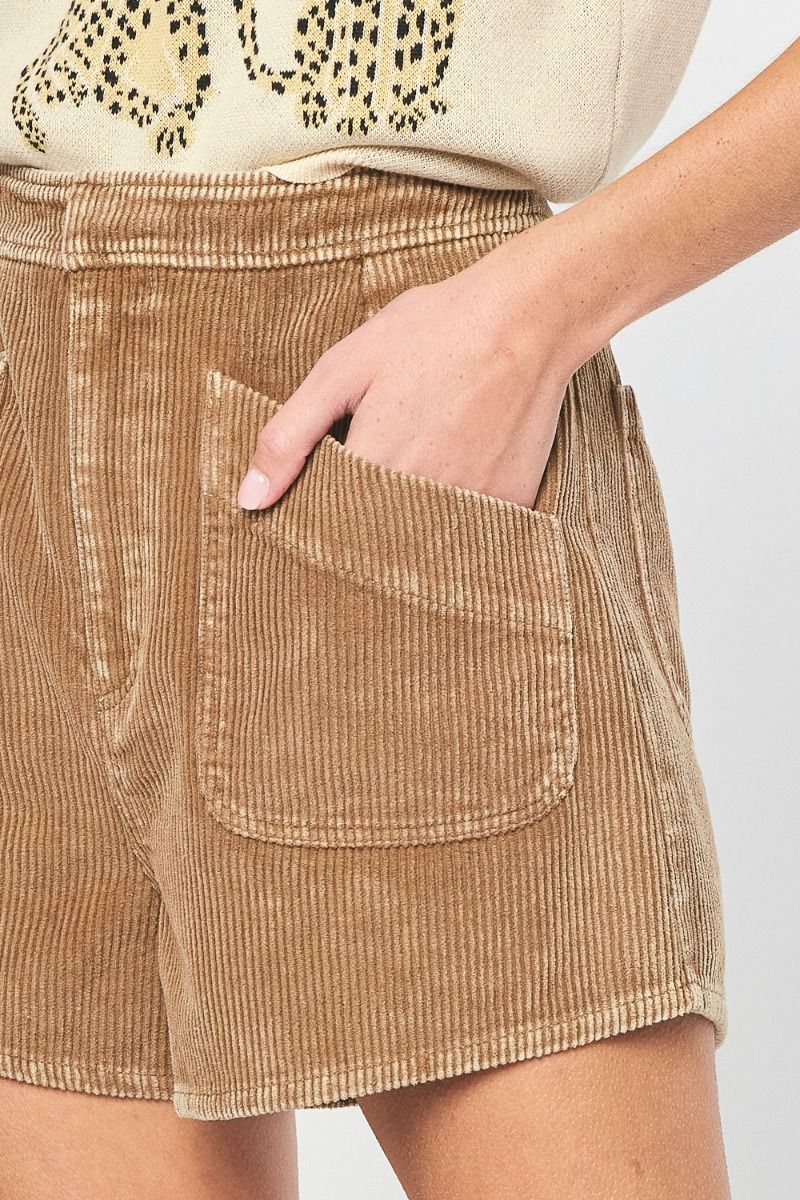 Camel Corduroy Shorts