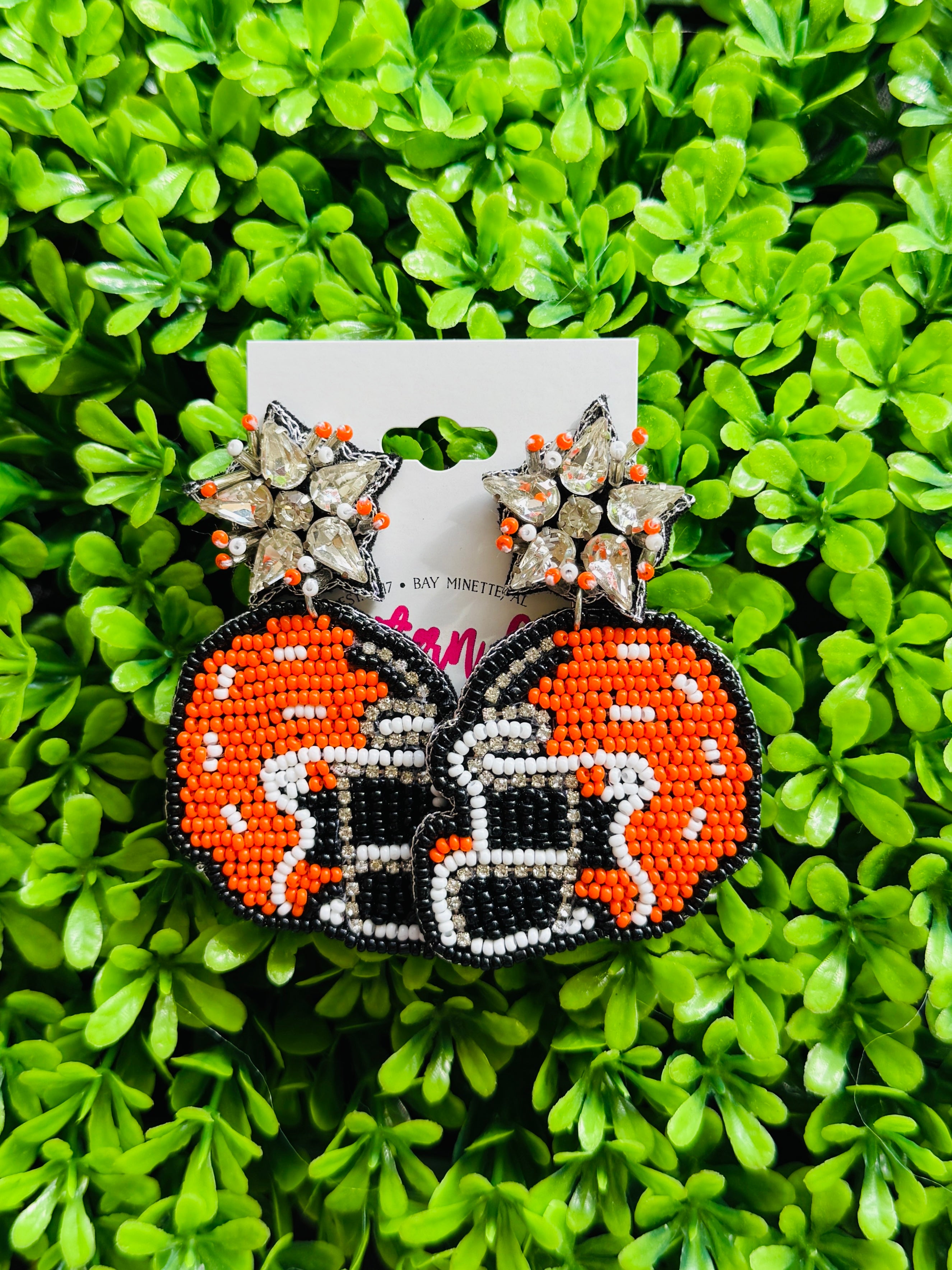 Football Helmet Beaded Earrings