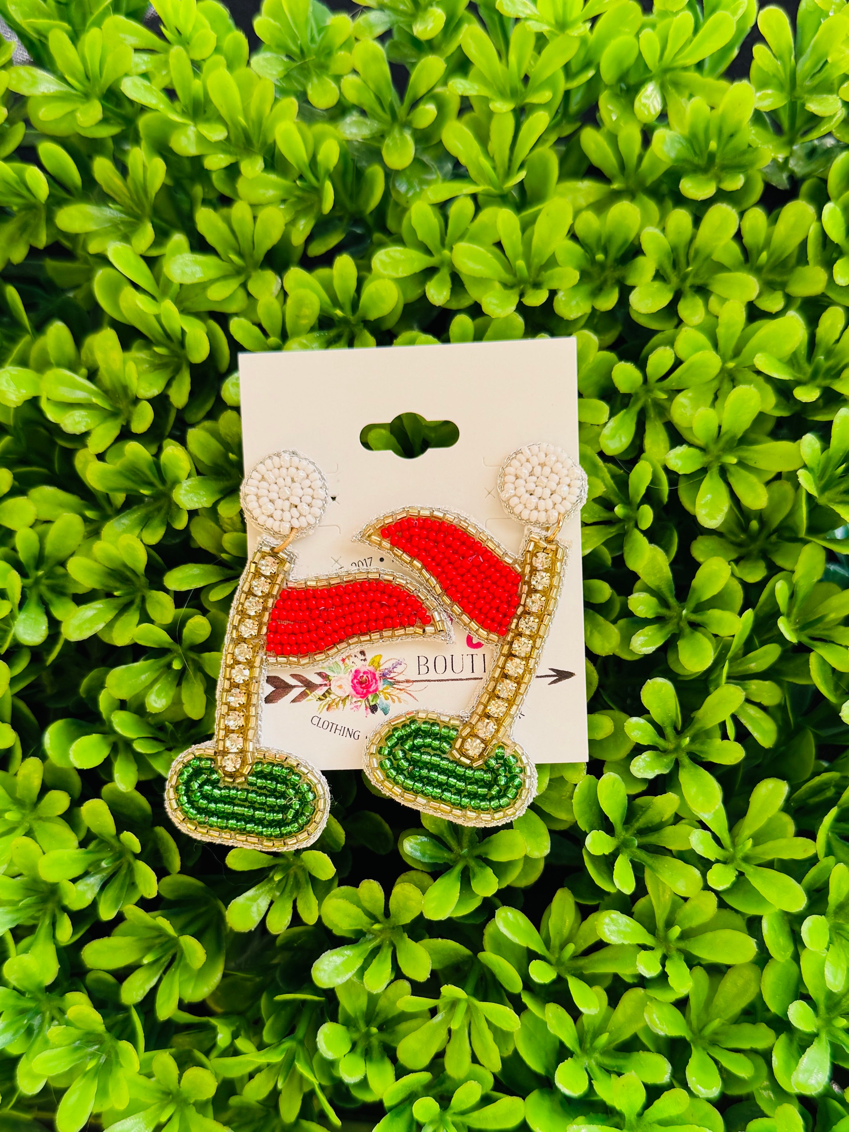 Golf Flag Beaded Earrings