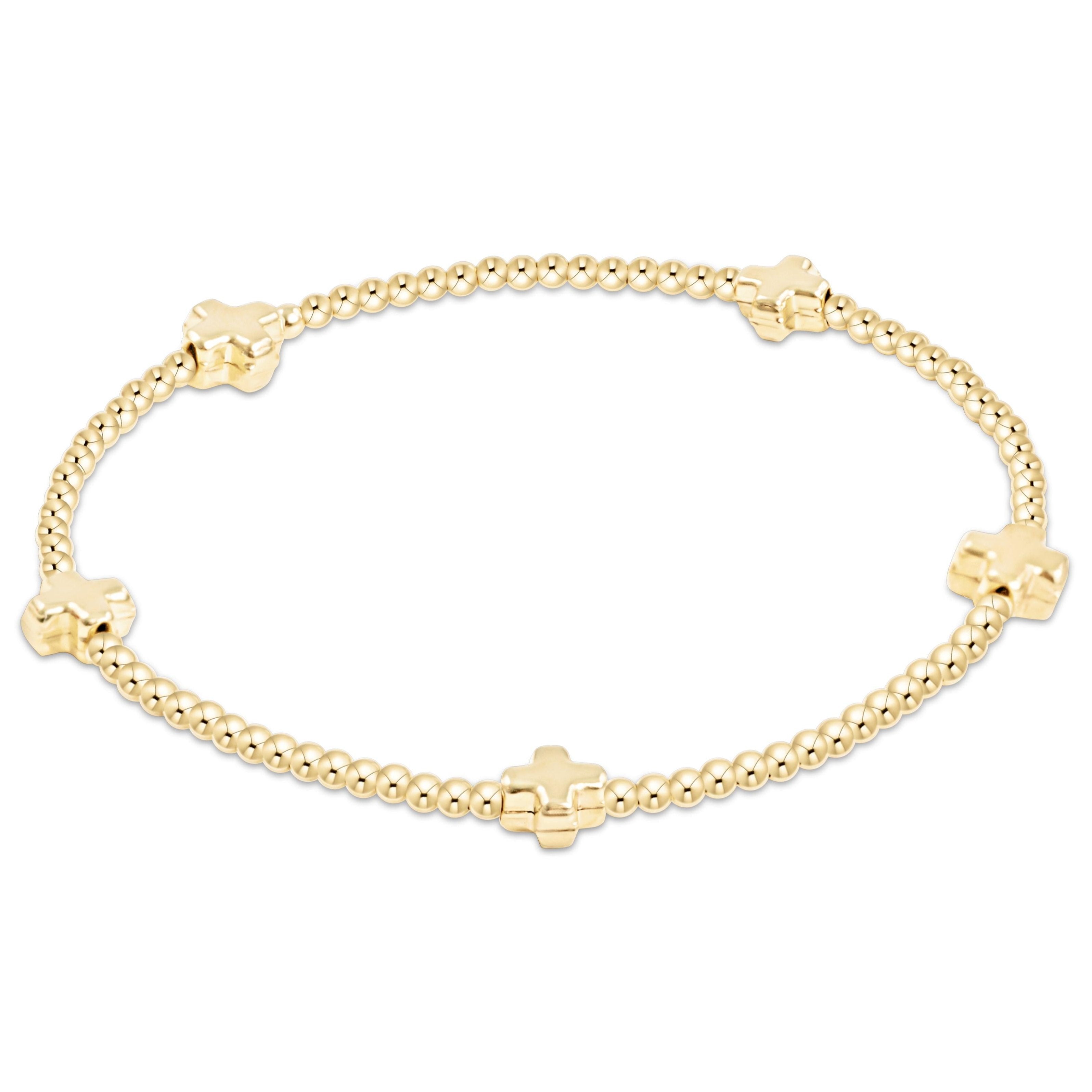ENewton|Small Sign. Cross 2mm Bracelet