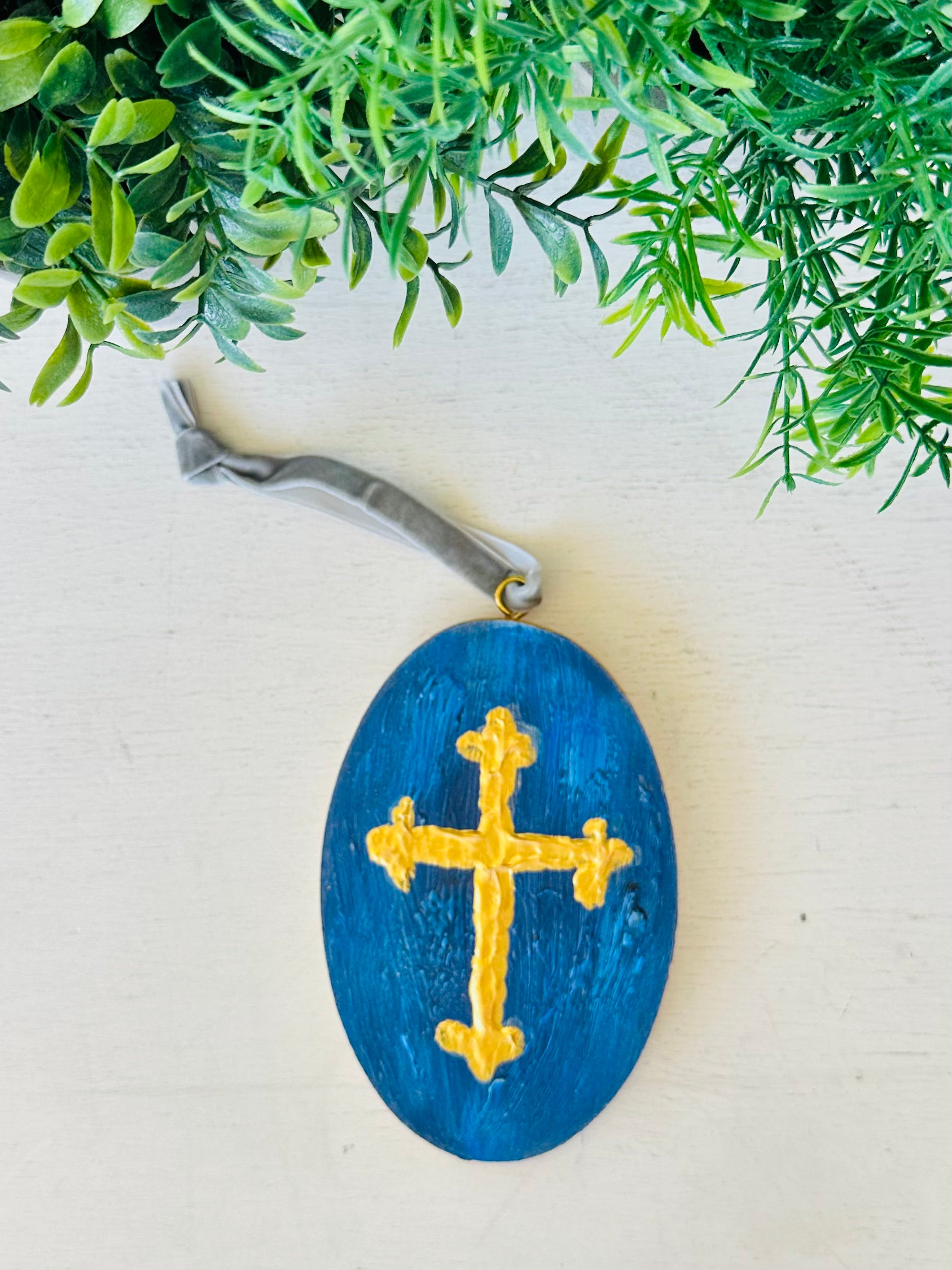 Navy Cross Handpainted Ornament