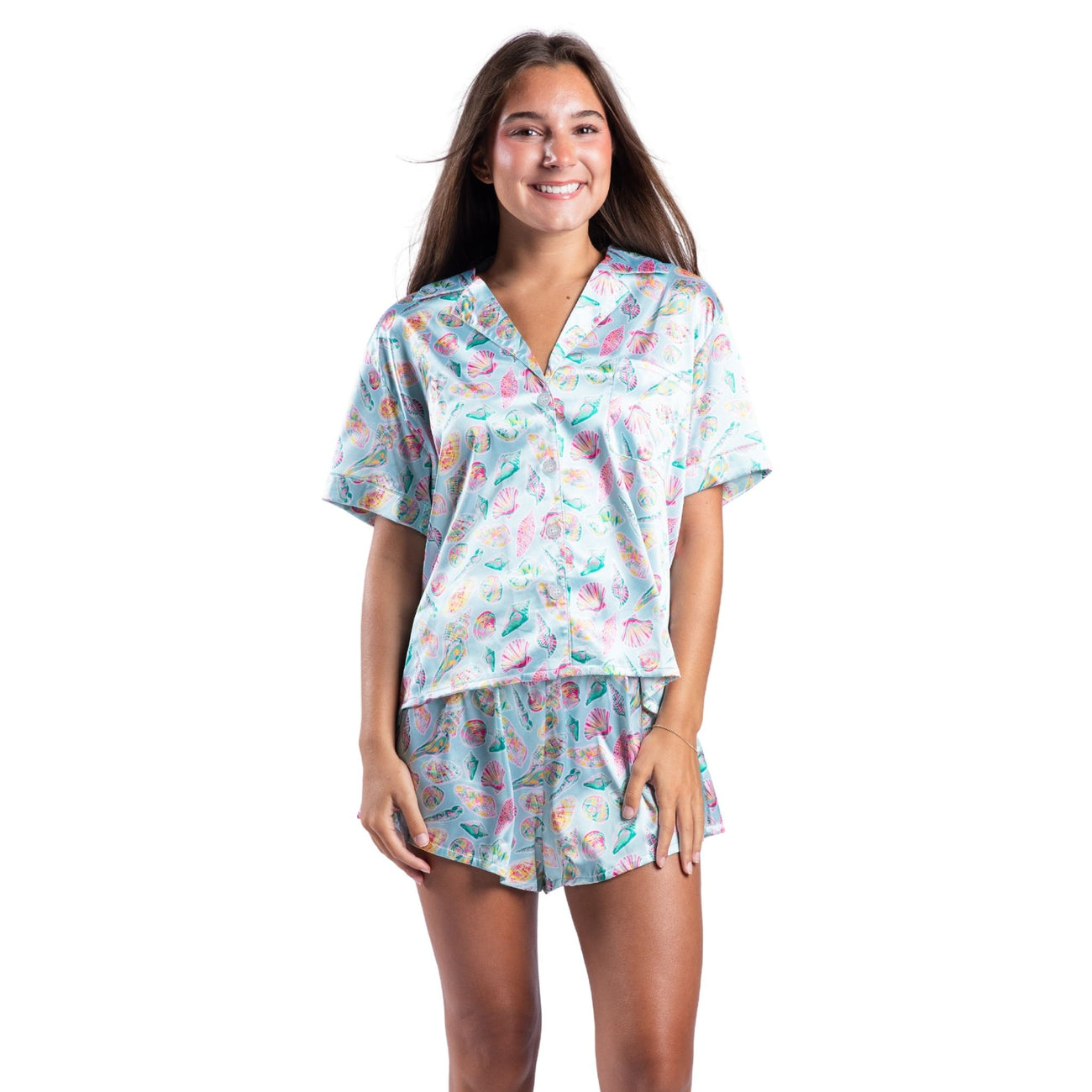 Coastal Charm Satin Pajama Set