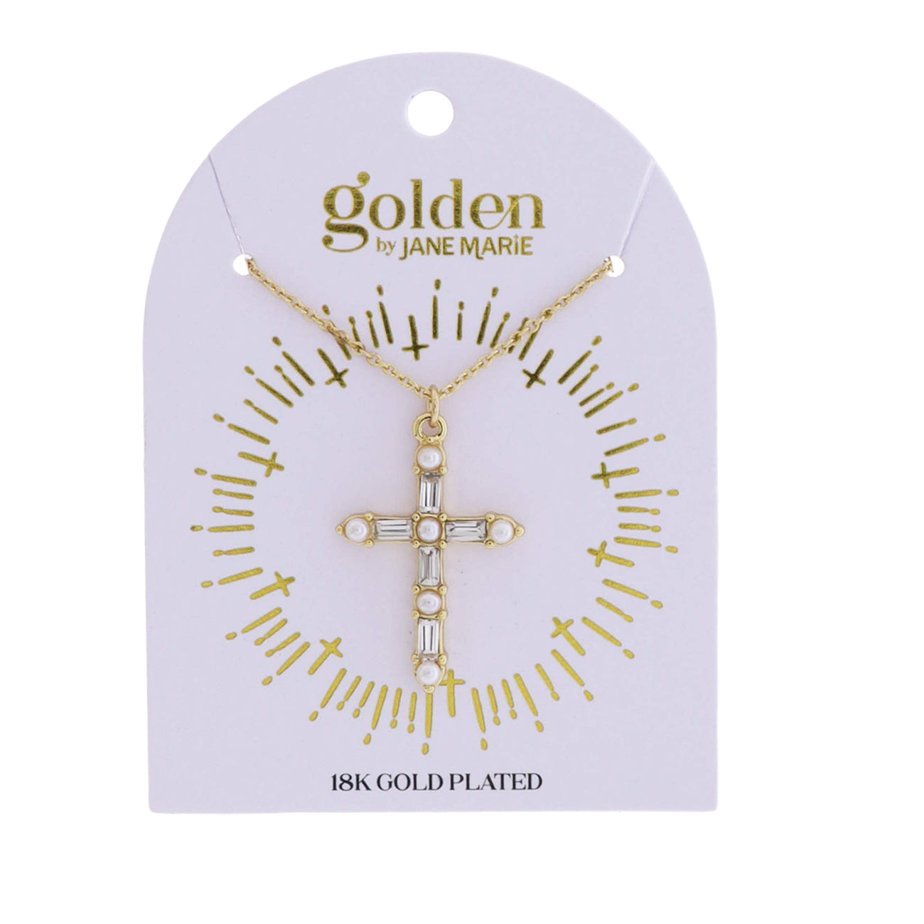 Jane Marie Pearl Cross Necklace