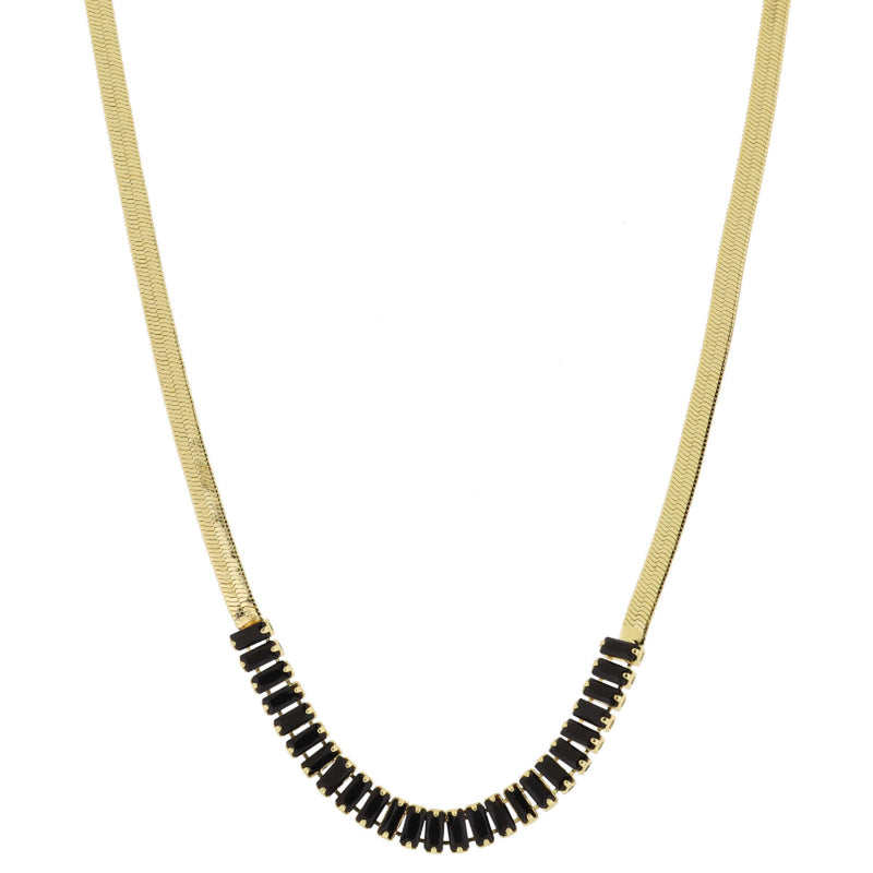 Jet Baguette Necklace