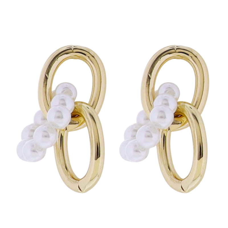 Jane Marie Oval Pearl Earrings