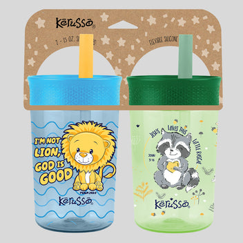 Silicone Straw Cups Set