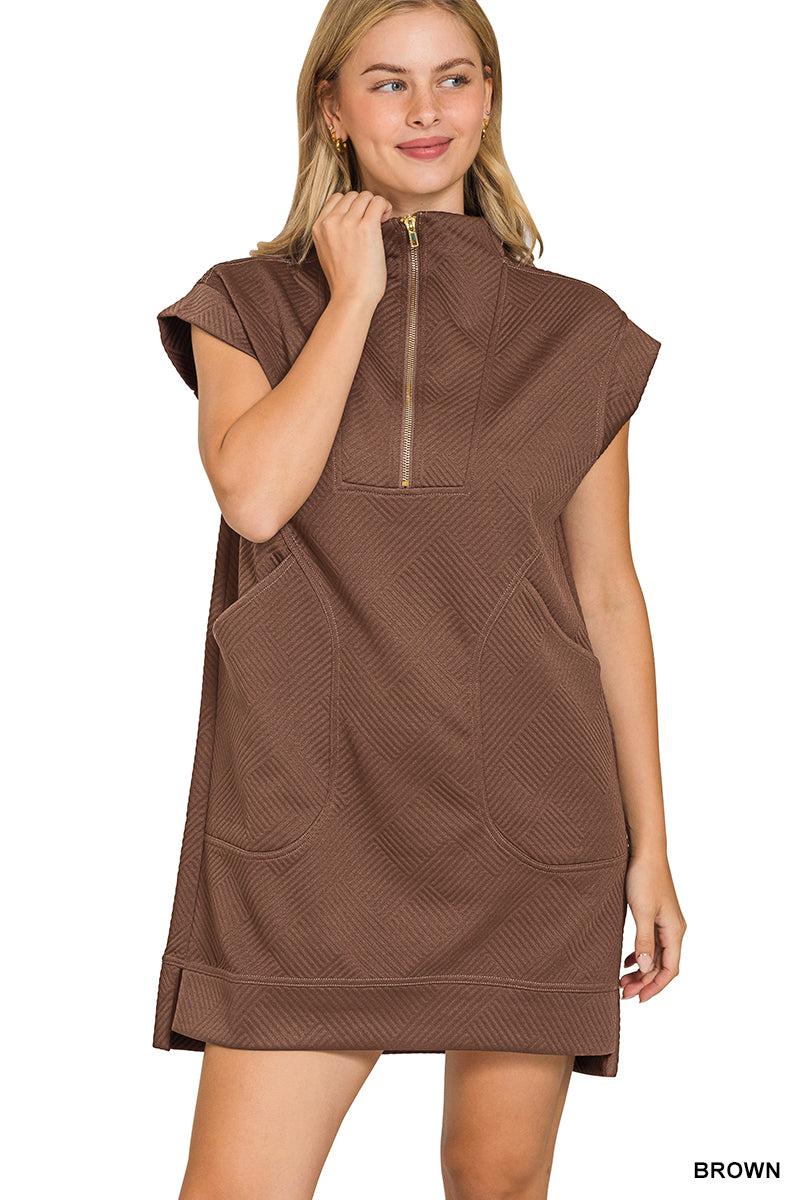 Jacquard Zippered Dress