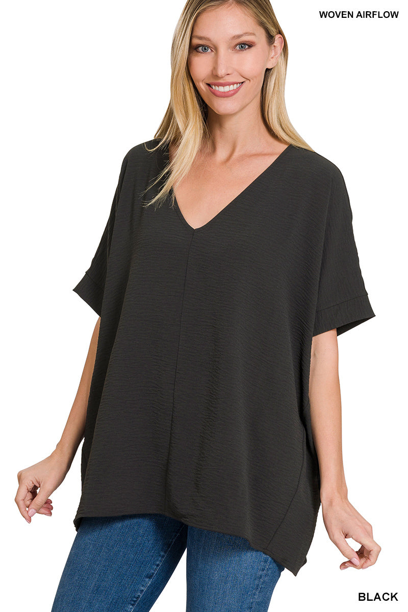 Woven Dolman Top