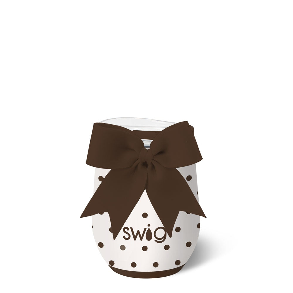 Mocha Dots Stemless Wine Cup 12oz
