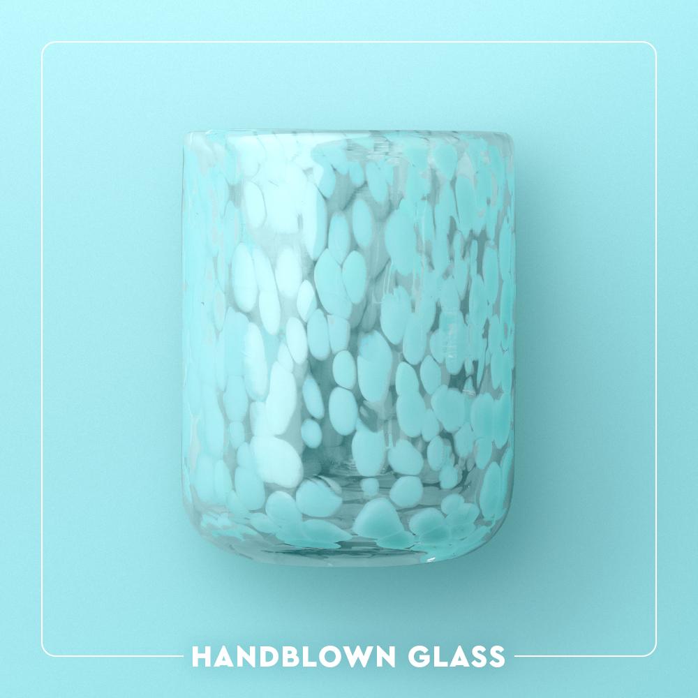 White Football Charm Glass 17oz