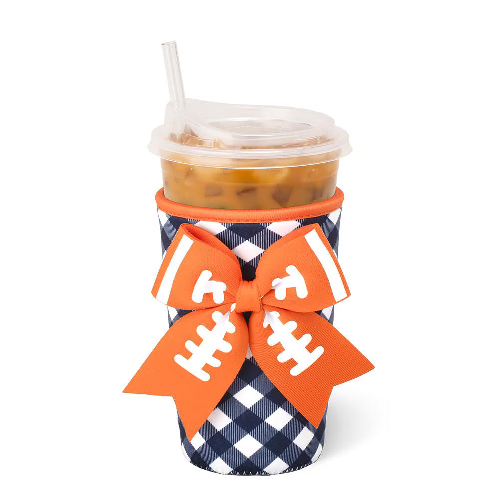 Gingham Navy/Orange Iced Cup Coolie