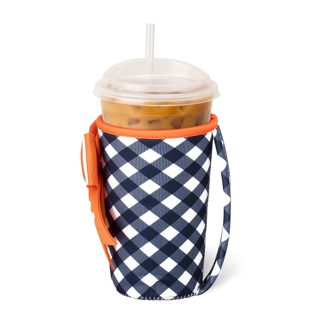 Gingham Navy/Orange Iced Cup Coolie