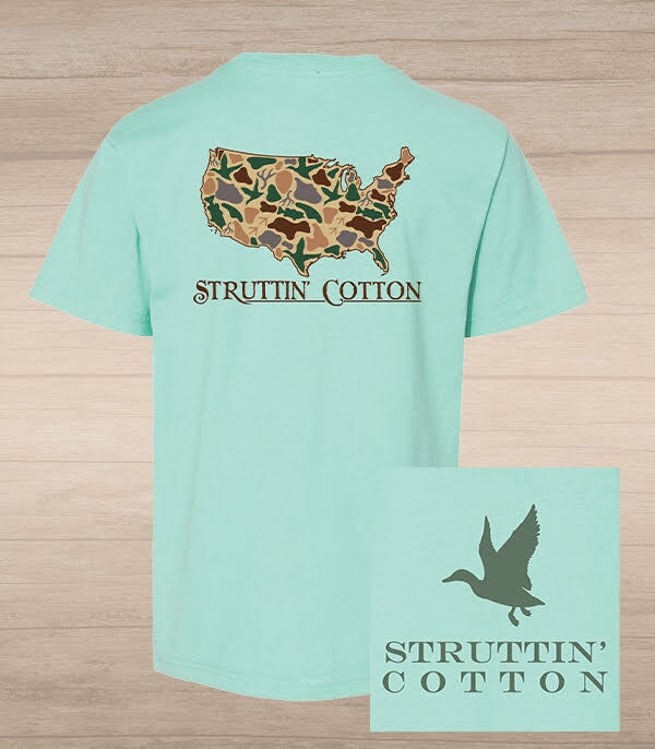Struttin Cotton | Youth USA Camo Tee