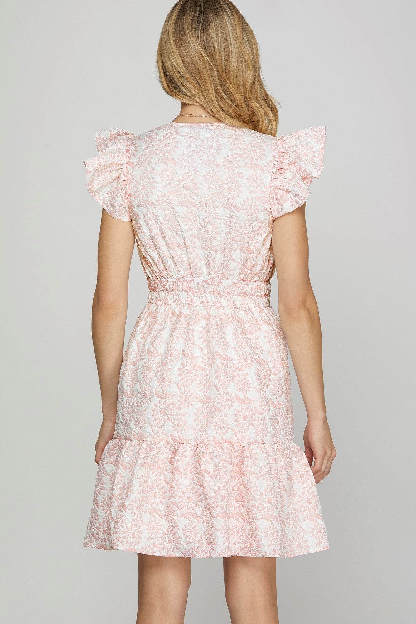 Pink Jacquard Dress