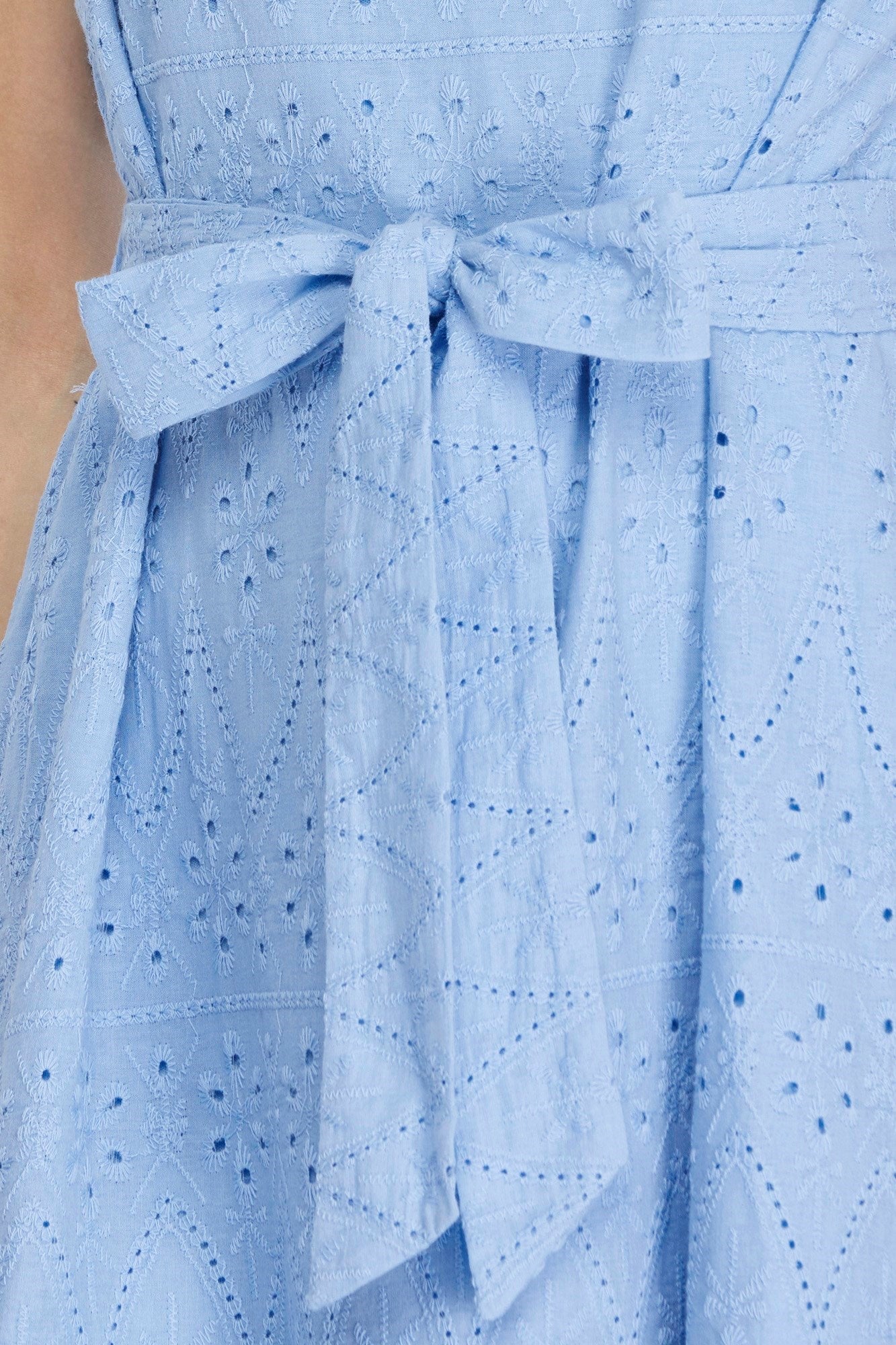 Blue Eyelet Tie Dress
