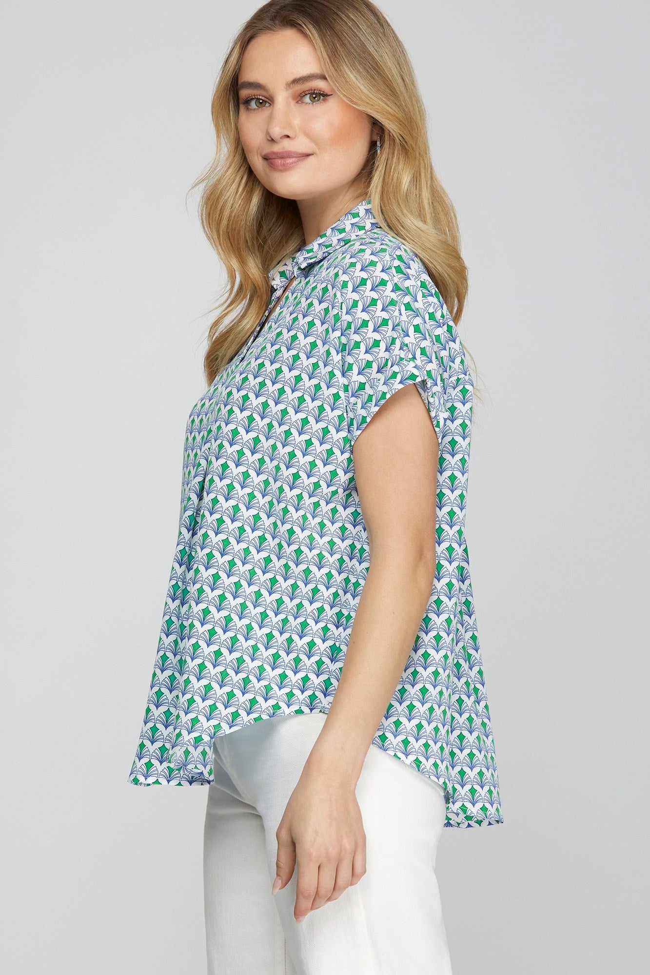 SALE Green Collared Top