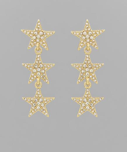 Triple Star Earrings