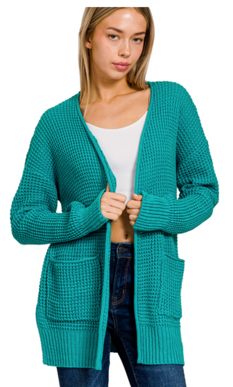 Waffle Open Cadigan – Southern Gyp Boutique