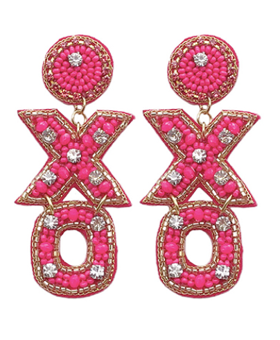 Beaded XO Earrings