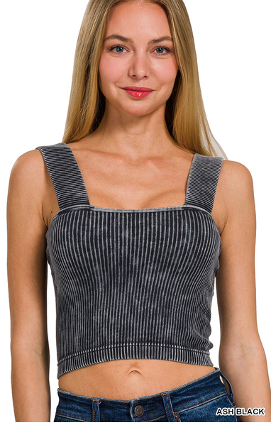 Ribbed Square Crop Top