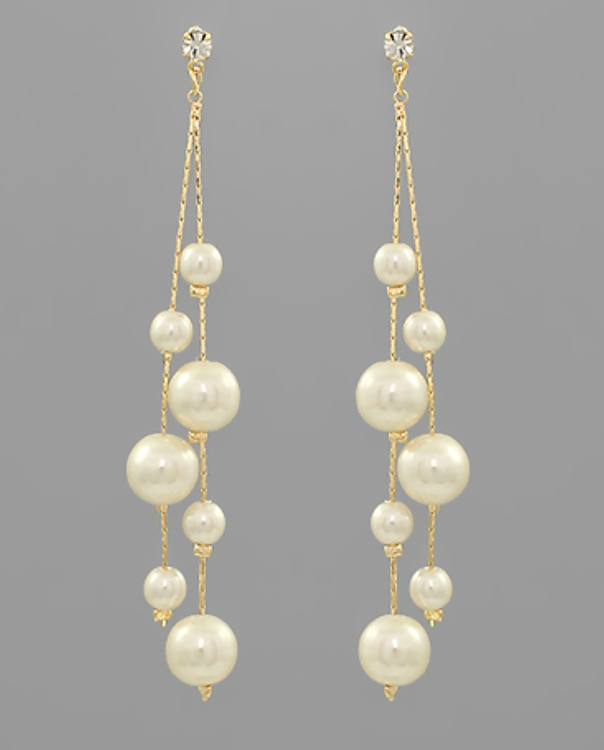 Pearl Link & Chain Drop Earrings