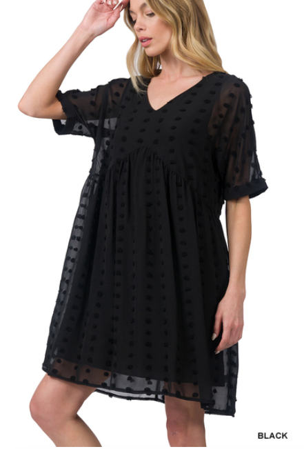 Swiss Dot Babydoll Dress