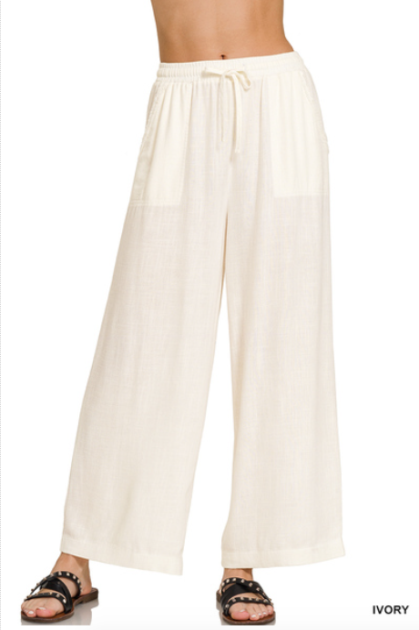 Wide Leg Linen Pants