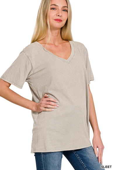 Washed Short Sleeve Top