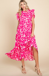 Pink Tiered Midi Dress