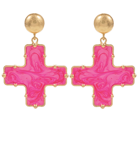 Dome Cross Earrings