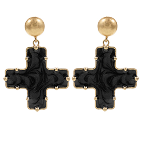 Dome Cross Earrings