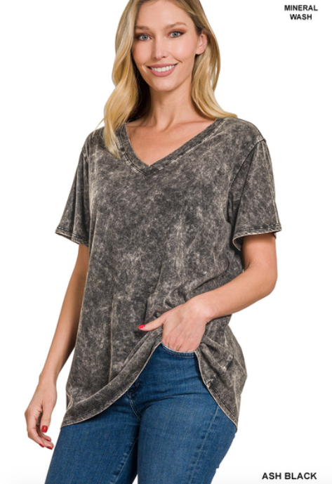 Washed Short Sleeve Top