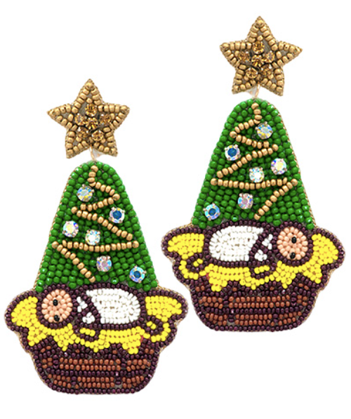 Christmas Beaded Earrings