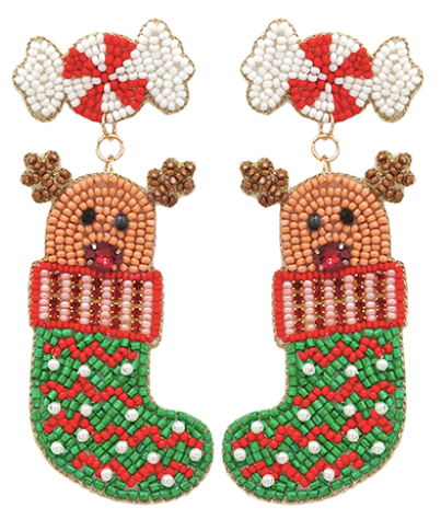 Christmas Beaded Earrings