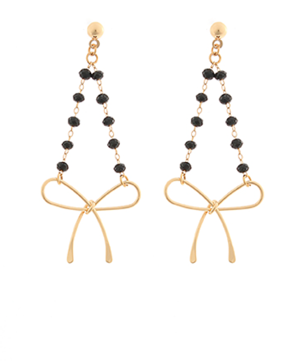 Link Bow Bead Earrings