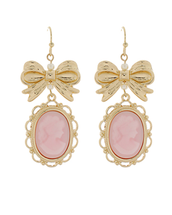 Cameo Bow Earrings
