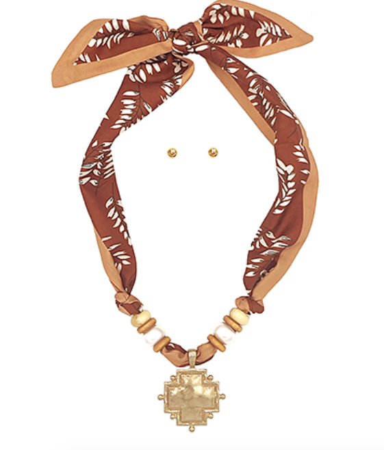 Pendant Scarf Necklace Set