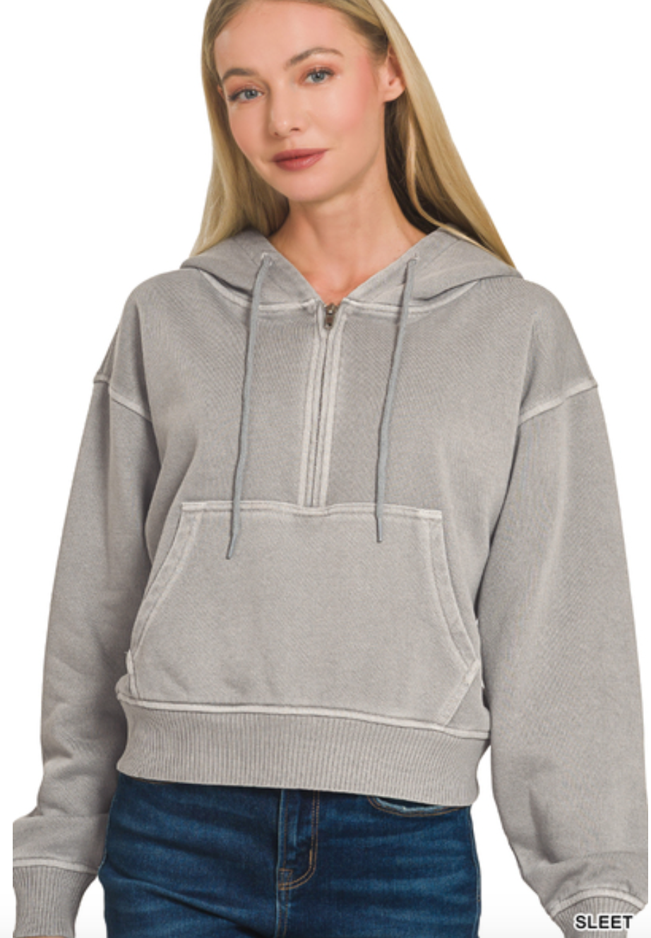Half Zip Pocket Hoodie