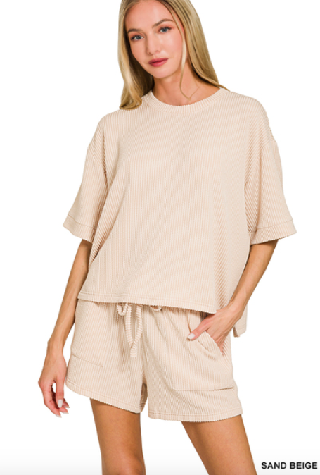 Ribbed Shorts Set