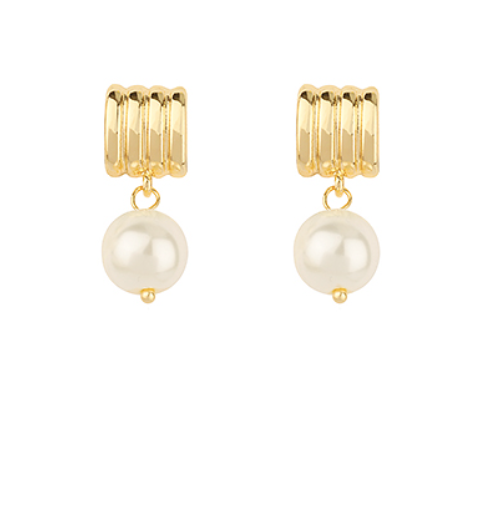 Textured Pearl Drop Earrings