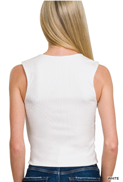 Ribbed Square Tank Top