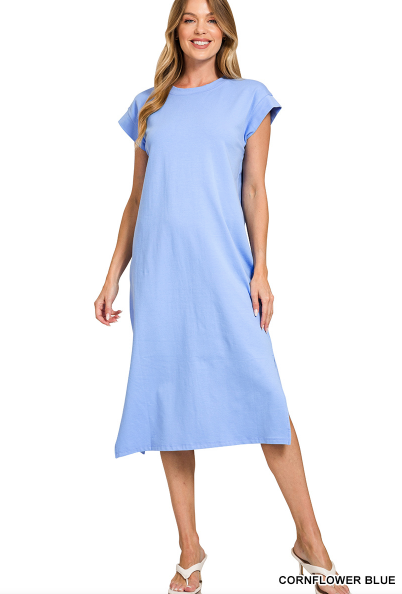 Round Neck Midi Dress