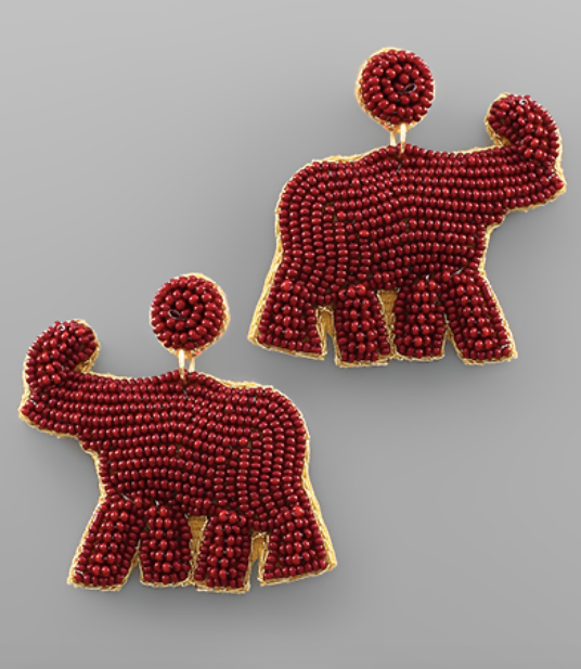 Bead Elephant Earrings
