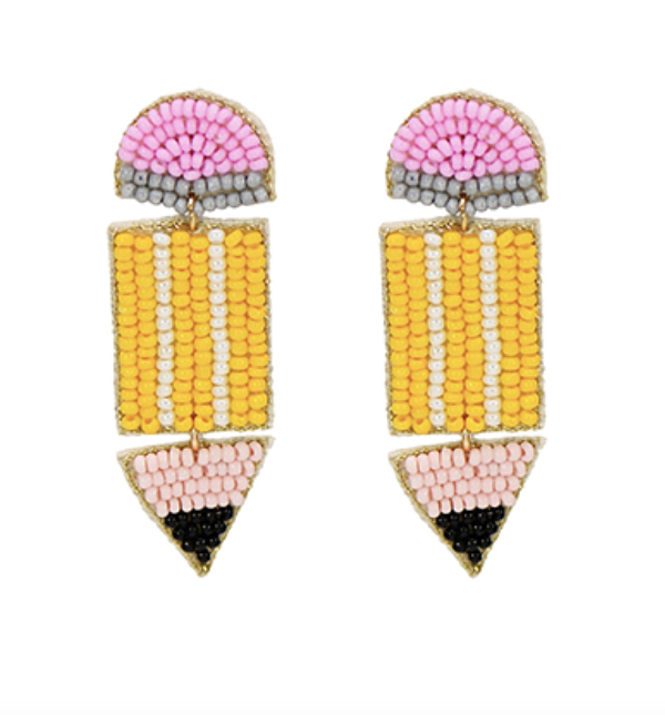 Pencil Beaded Earrings