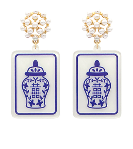 Mahjong Drop Earrings