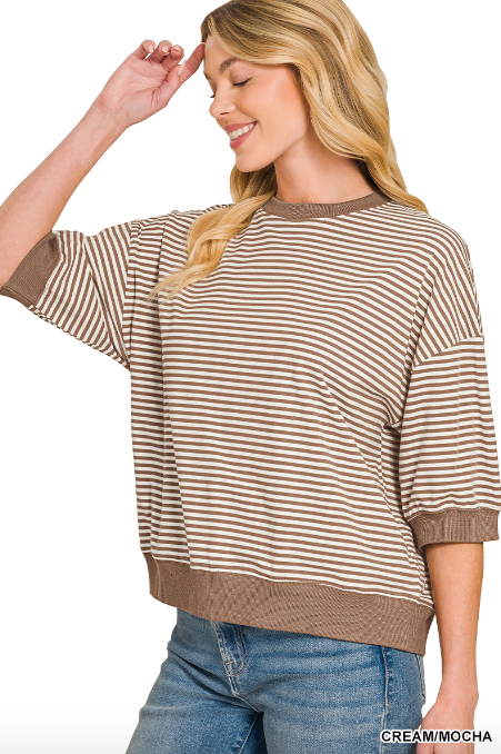 Striped Banded Bottom Top