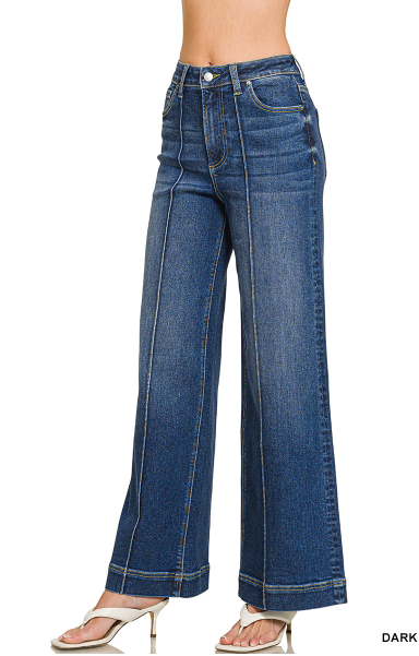 Dark Pintuck Wide Pants