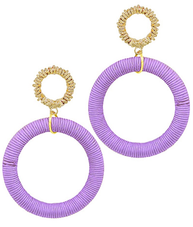 Texture Circle 2 Drop Earrings