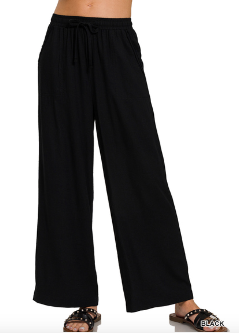 Wide Leg Linen Pants