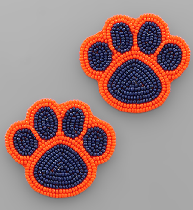 Beaded Paw Earrings